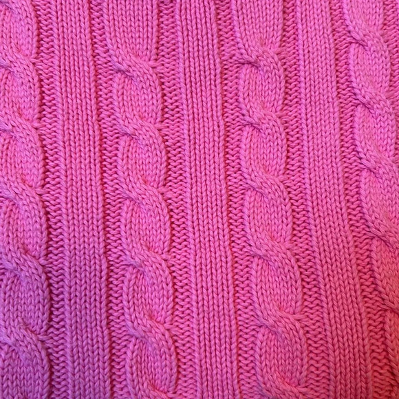 L.L. Bean Iced Rose Crewneck Cable Knitted Long Sleeve Sweater Size Small - Picture 5 of 6